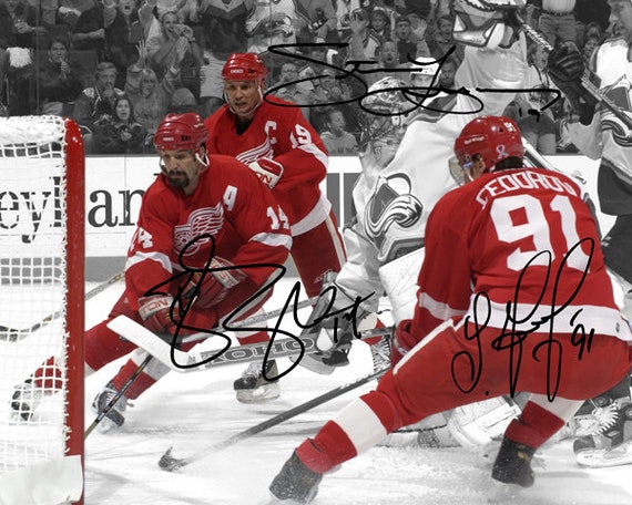 Steve Yzerman Brendan Shanahan Sergei Fedorov Detroit Red Wings
