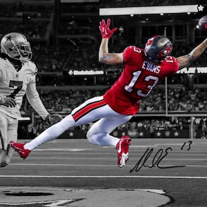 Mike Evans Tampa Bay Buccaneers One-Hand Epic Catch Signed Photo Autograph Print Poster Wall Art Home Decor