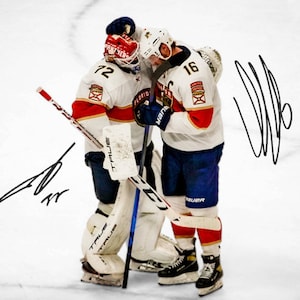 Sergei Bobrovsky Aleksander Barkov Florida Panthers Signed Photo Autograph Print Poster Wall Art Home Decor