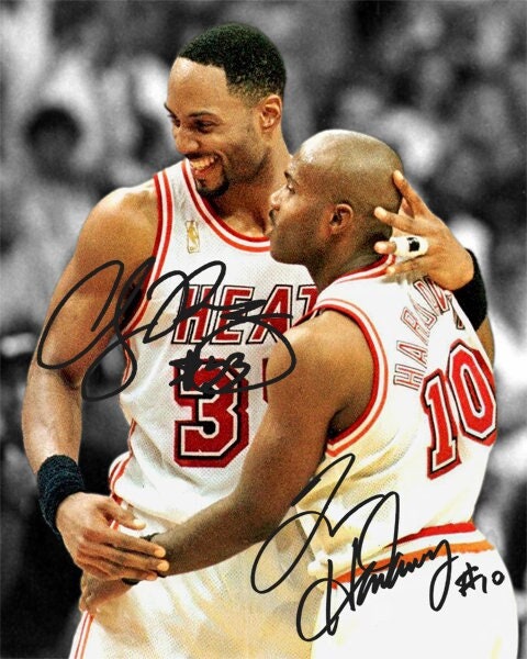 Alonzo Mourning Tim Hardaway Miami Heat Signed Photo Autograph