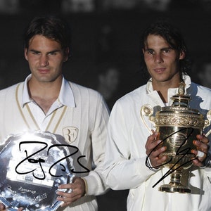 Roger Federer Rafael Nadal Tennis Legends Signed Photo Autograph Print Poster Wall Art Home Decor