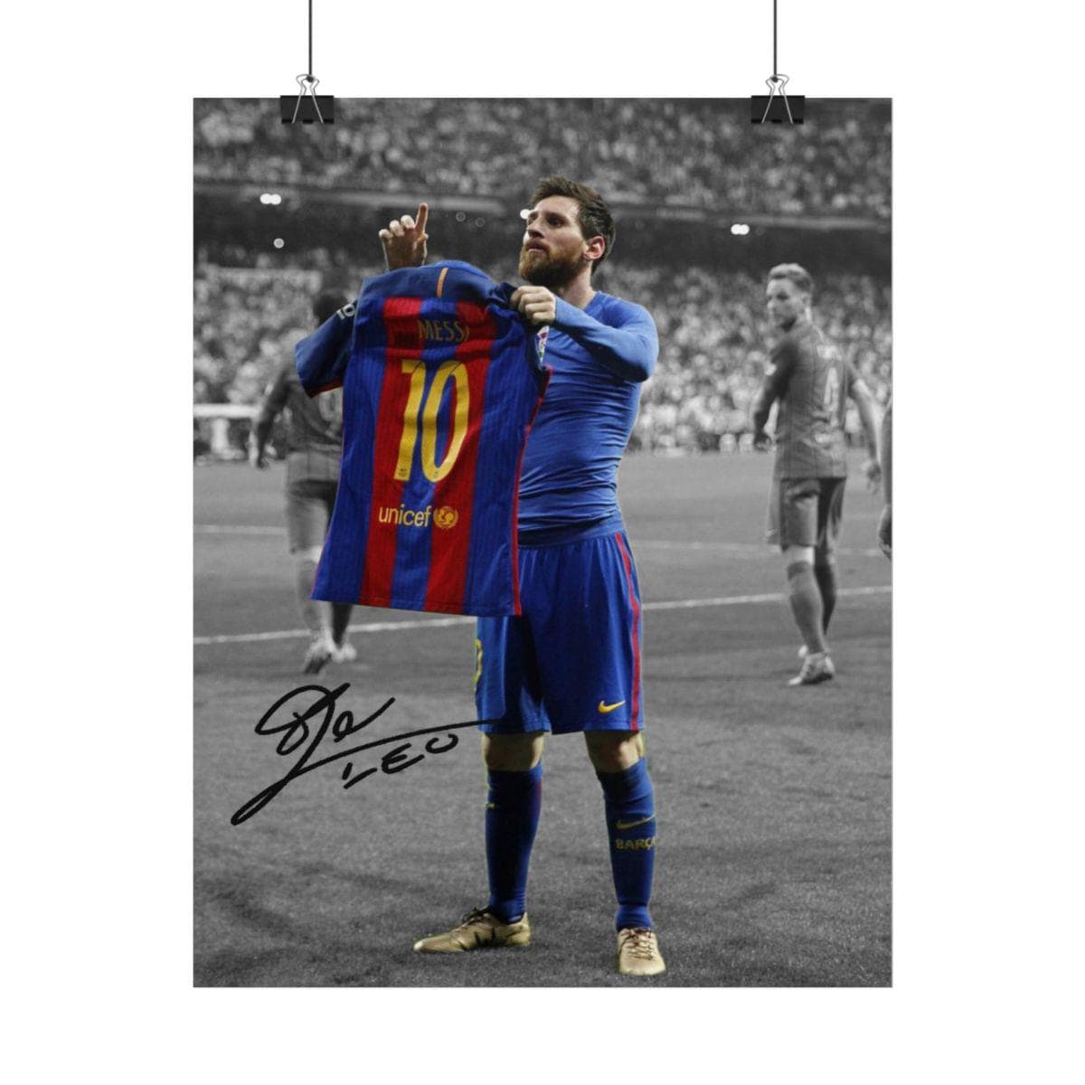 Lionel Messi Epic Goal Celebration Signed Photo Print Autograph