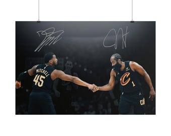 Donovan Mitchell James Harden Gesigneerde Digitale Poster Muurdecoratie voor Thuis (Directe Digitale Download)