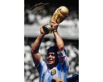 Diego Maradona Soccer Goat Signed Digital Poster Wall Art Home Decor (Instant Digital Download)