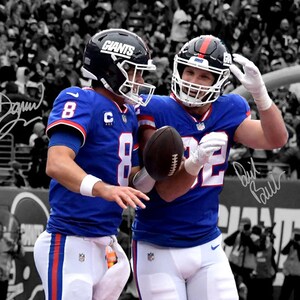 Daniel Jones Daniel Bellinger New York Giants Signed Photo Autograph Print Poster Wall Art Home Decor