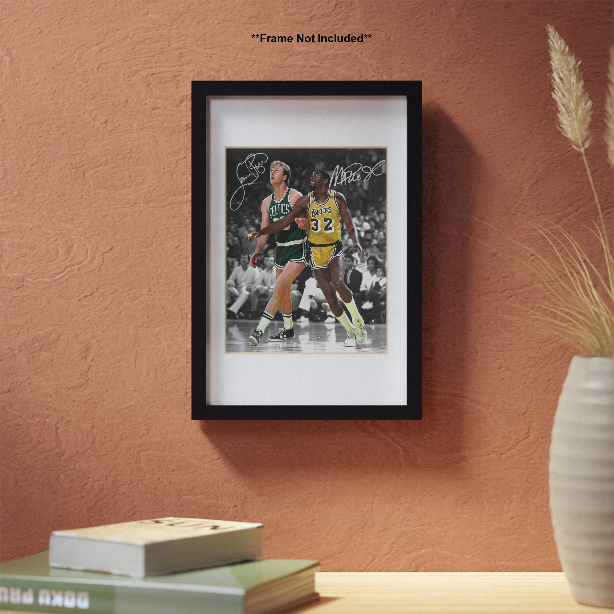 ラリー・バード マジック・ジョンソン サイン入り写真 サイン プリント