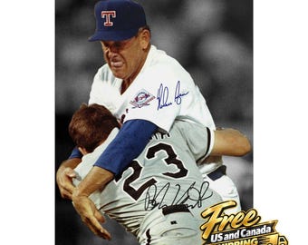 Nolan Ryan Robin Ventura Gesigneerde fotoafdruk Autograaf Muurdecoratie
