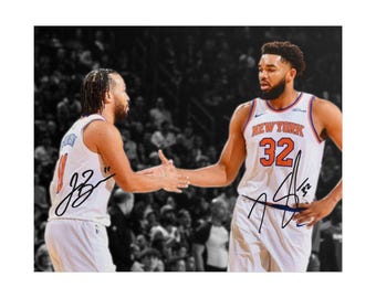 Jalen Brunson Karl Anthony Towns Signed Photo Autograph Print Poster Wall Art Home Decor