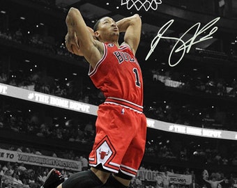 デリック・ローズ シカゴ・ブルズ サイン入り写真 サイン入りプリント
