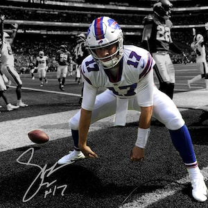 Josh Allen Buffalo Bills Touchdown Feier signiertes Foto Autogramm Druck Poster Wand Kunst Home Decor