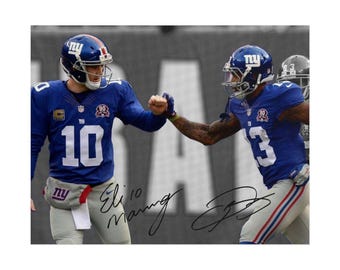 Eli Manning Odell Beckham Jr Signed Photo Print Autograph Wall Art
