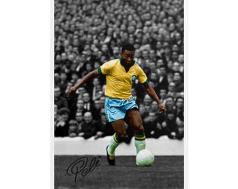 Pele Brazil Soccer Goat Signed Digital Poster Wall Art Home Decor (Instant Digital Download)