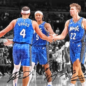 Paolo Banchero Franz Wagner Jalen Suggs Orlando Magic Signed Photo Autograph Print Poster Wall Art Home Decor