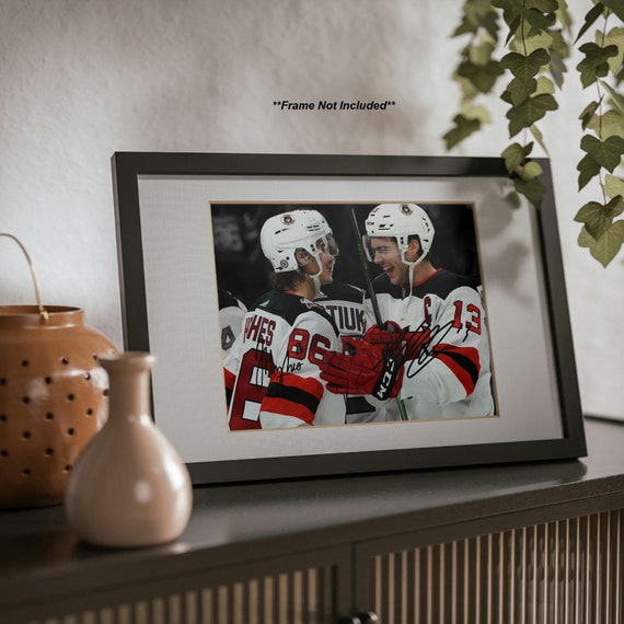 Jack Hughes Nico Hischier New Jersey Devils Signed Photo Autograph
