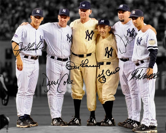 Jorge Posada David Wells Joe Girardi David Cone Yogi Berra Don
