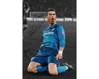 Cristiano Ronaldo Goal Celebration Signed Digital Poster Wall Art Home Decor (Instant Digital Download)