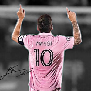 Lionel Messi Tor Feier signiertes Foto Autogramm Druck Poster Wand Kunst Home Decor