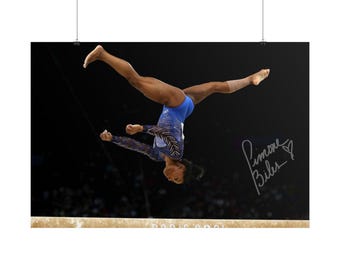 Simone Biles Signed Digital Poster Wall Art Home Decor (Instant Digital Download)