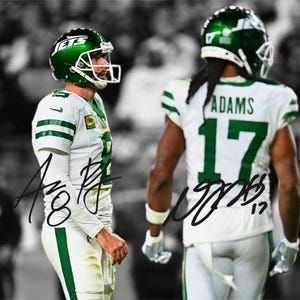 Aaron Rodgers Davante Adams New York Jets Signed Photo Autograph Print Poster Wall Art Home Decor