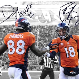 Peyton Manning Demaryius Thomas signiertes Foto Autogramm Druck Poster Wand Kunst Home Decor