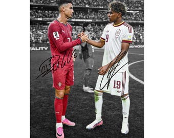 Cristiano Ronaldo Lamine Yamal Soccer Legends Signed Photo Autograph Print Poster Wall Art Home Decor