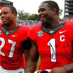 Nick Chubb Sony Michel Signed Photo Autograph Print Poster Wall Art Home Decor