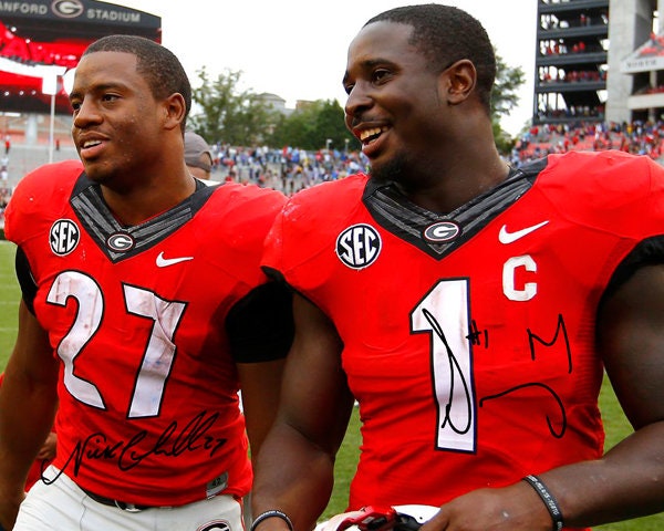 Nick Chubb Sony Michel Signed Photo Autograph Print Poster Wall Art Home Decor