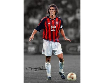Paolo Maldini Signed Digital Poster Wall Art Home Decor (Instant Digital Download)