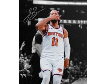 ジェイレン・ブランソン NBA 直筆サイン入り　KNICKS ジャージー ジェイレン・ブランソン直筆サイン入り写真プリント（サイン入り