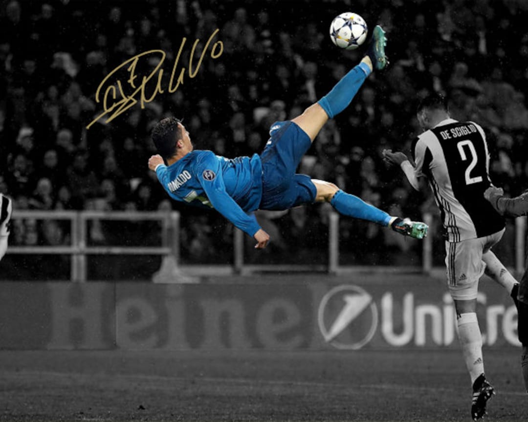 Cristiano Ronaldo Iconic Bicycle Kick Soccer Legend Signed Photo