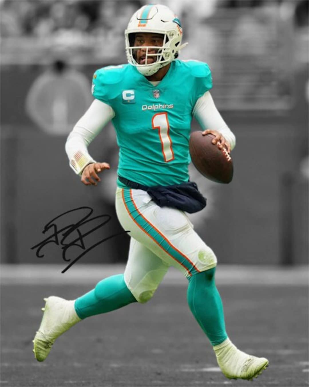 Tua Tagovailoa Miami Dolphins Signed Photo Autograph Print