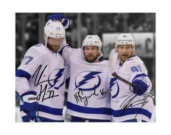 Steven Stamkos Victor Hedman Nikita Kucherov Signed Photo Print Autograph Wall Art