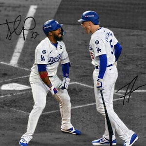 Freddie Freeman Teoscar Hernandez LA Dodgers ondertekend foto handtekening afdrukken poster kunst aan de muur Home Decor