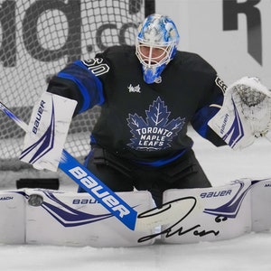 Joseph Woll, portiere dei Toronto Maple Leafs, Epic Save, foto autografata, stampa, poster, arte da parete, arredamento per la casa