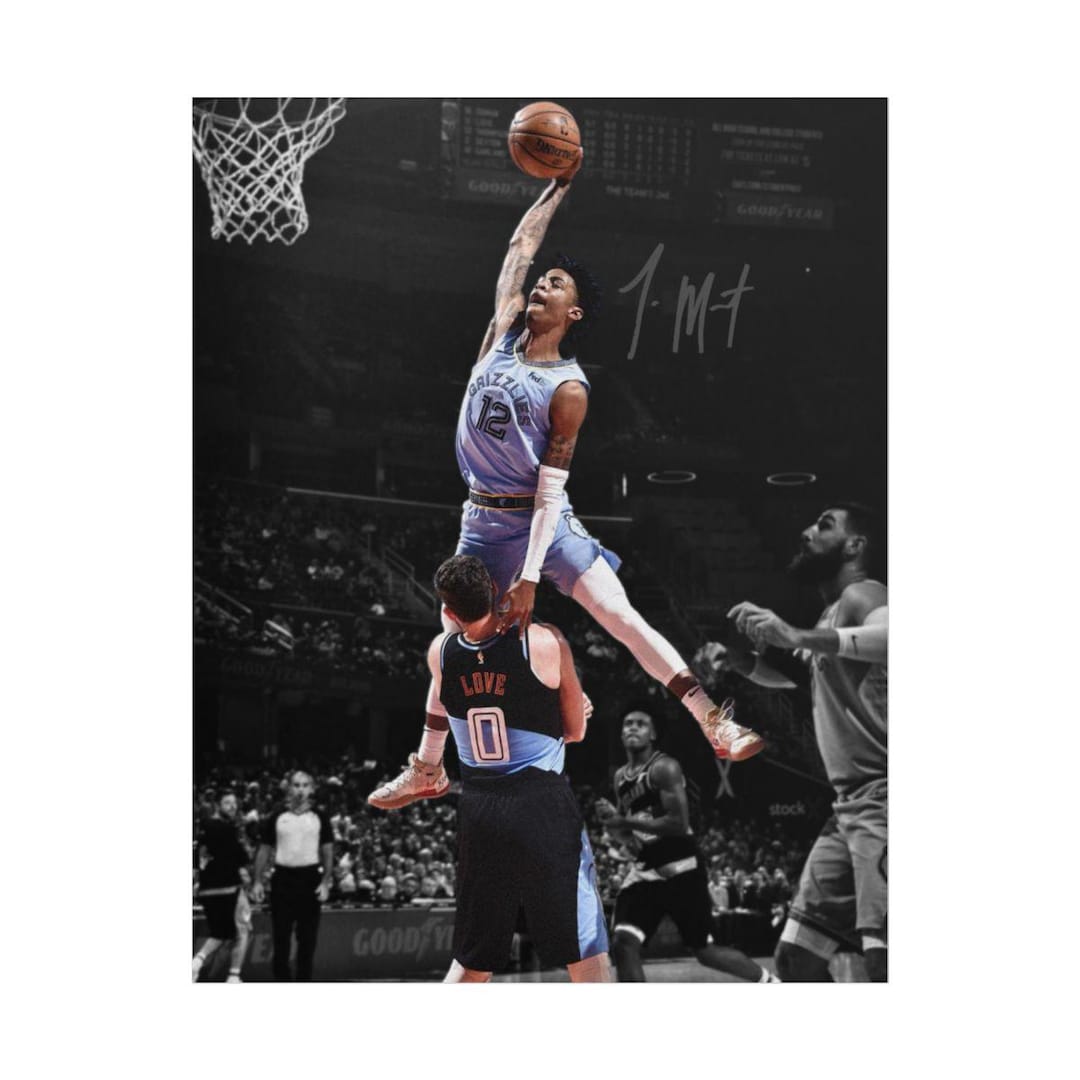 NBA Ja Morant ジャ・モラント限定250サインデザイン インテリア Ja Morant Monster Dunk Signed Photo Print Autograph Wall Art