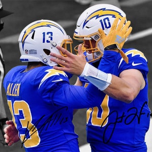 Justin Herbert Keenan Allen LA Chargers Signed Photo Autograph Print Poster Wall Art Home Decor