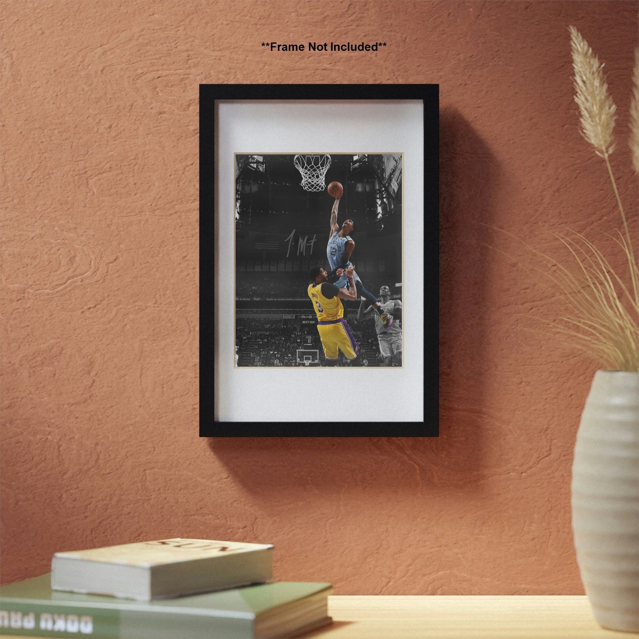 Ja Morant Memphis Grizzlies Over Anthony Davis Signed Photo