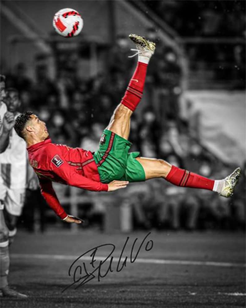 Cristiano Ronaldo Portugal Soccer Goat Iconic Bicycle Kick Printable Poster Wall Art Home Decor Instant Digital Download image 4