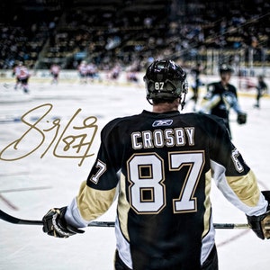 Sidney Crosby Pittsburgh Penguins, photo autographe signée, impression d&#39;affiches d&#39;art mural, décoration d&#39;intérieur