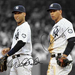 Derek Jeter Alex Rodriguez New York Yankees Legends Signed Photo Autograph Print Poster Wall Art Home Decor