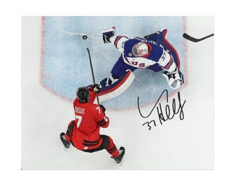 Connor Hellebuyck Miracle Stick Save Signed Photo Autograph Print Poster Wall Art Home Decor