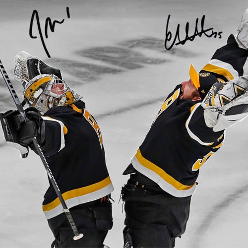 Jeremy Swayman Linus Ullmark Boston Bruins Victory Celebration