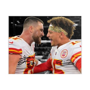 Patrick Mahomes Travis Kelce Victory Celebration Signed Photo Print Autograph Wall Art