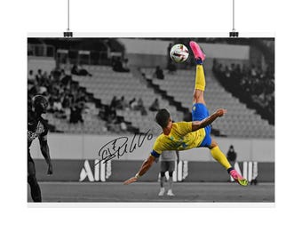 Cristiano Ronaldo Portugal Soccer Legend Iconic Bicycle Kick Printable Poster Wall Art Home Decor Instant Digital Download