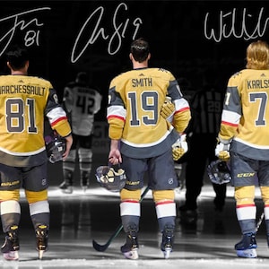 Jonathan Marchessault William Karlsson Reilly Smith Las Vegas Golden Knights Foto autografata Stampa Poster Arte da parete Decorazione per la casa