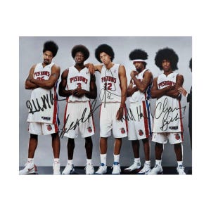 Ben Wallace, Rasheed Billups, Tayshaun Prince, Richard Hamilton – signiertes Foto, Autogramm, Kunstdruck, Poster, Wanddekoration