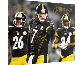 Ben Roethlisberger Antonio Brown Le'veon Bell Signed Photo Print
