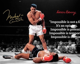 Unique Personalized Custom Poster for him Muhammad Ali Motivational Quote Printable Gift Wall Art Instant Digital Download