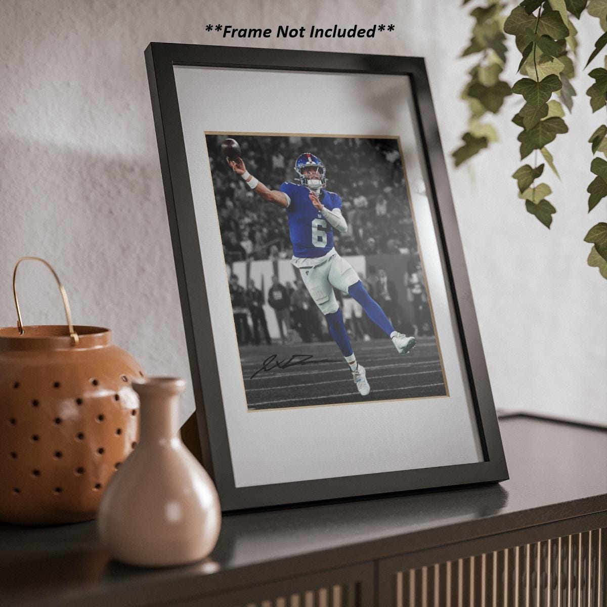 Jaxson Dart New York Giants Signed Photo Autograph Print Poster