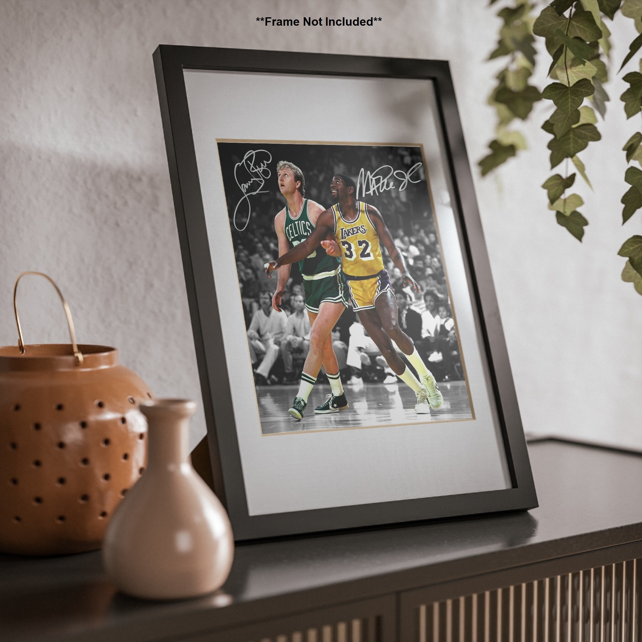 89年製·NBA HOOPS“マジック・ジョンソン&ラリー・バード”額縁入り